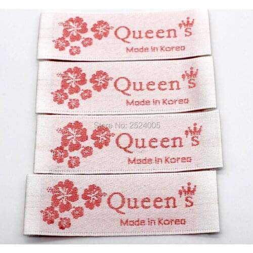 Free shipping clothing embroidered satin label/tag/garment collar damask label with cut/clothing woven tags 1000 pcs a lot