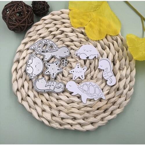 Bunnymoon Aquatic creatures Stencil Metal Cutting Dies For Scrapbooking Practice Hands-on DIY Album Card Handmade Tools
