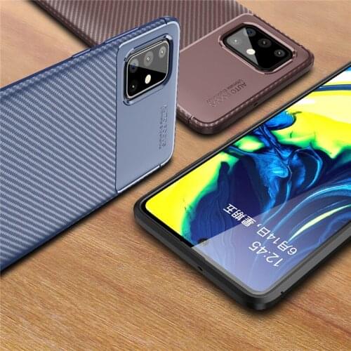 For Samsung Galaxy A71 Case For Samsung A71 Bumper Soft Carbon Fiber Back Cover For Samsung Galaxy A71 Phone Cases A715 6.7