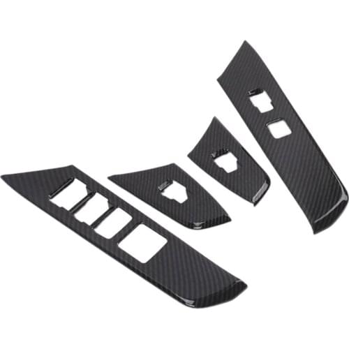 Door Handle Holder Window Lift Button Switch Decoration Cover Trim Fit for Lexus Ux 200 250H 2019 2020 Abs Carbon Fiber