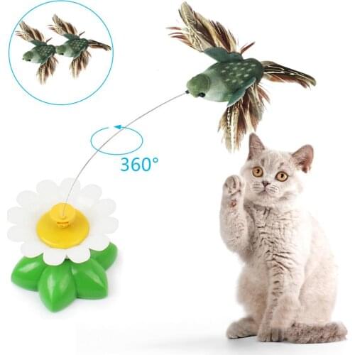 Electric Cat Toy Rotating Flying Bird Funny Butterfly Interactive Toy Exercise Kitten Toy for Pet Cats