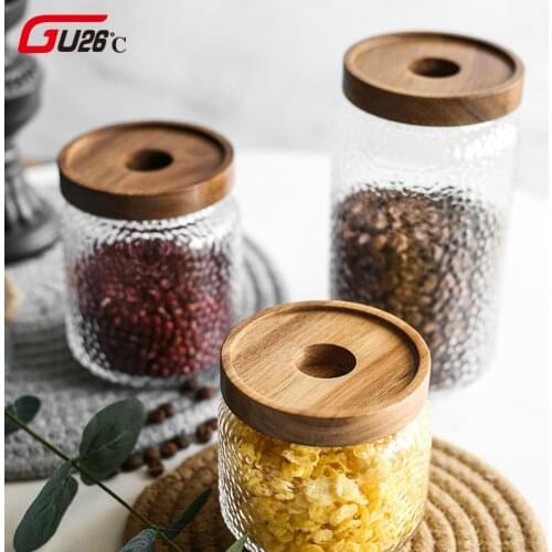 Sealed Canister Glass Jar Home Kitchen Coffee Sugar Tea Storage Bottles Jars Kitchen Accessories Glasses Sugar Cans With Lid