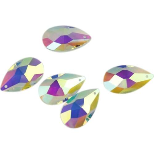 38mm-76mm AB Crystal Chandelier Parts Almond Shape Crystal Chandelier Beads Lighting Prism Pendant Hanging Parts