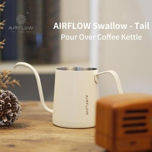 Drip Coffee Kettle 300ML Stainless Steel Pour Over Drip Coffee Pot Gooseneck Spout Swan Neck Airflow Coffee Swallow Tail