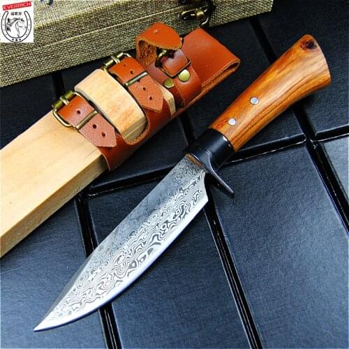 EVERRICH Chinese tang D2 steel outdoor dao forged by hand, sliced with kitchen knife and meat knife and wood scabbard