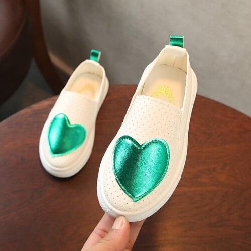 Spring Autumn Children Shoes Casual Fashion Love Girls Princess Baby Flat Heel Sneakers Kids Shoes For Girls Breathable Loafers