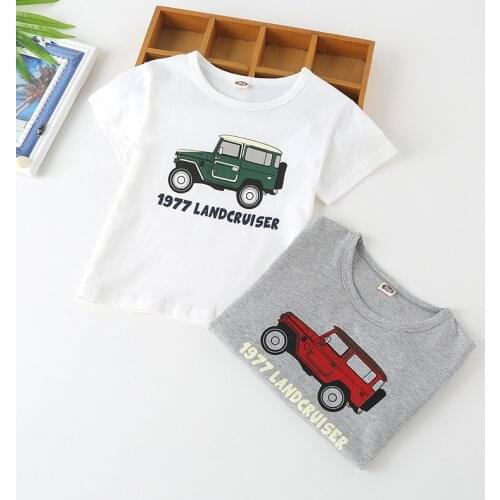 Toddler Boys Summer Clothes 2021 Kids Baby Casual Short Sleeve T-shirts Car Print Fashion T Shirts for Boy Kids Cotton Tee Shirt