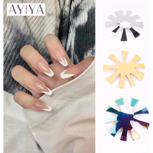 Stainless Steel Easy French Line Edge Nail Tool Cutter Nail Stencil Edge Trimmer Multi-size Nail Manicure Nail Art Styling Tool