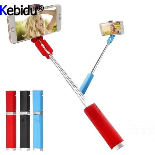 Lipstick Selfie Stick Mini Self Timer Rod 3.5MM Wire Telescopic Artifact Self Timer Lever For All Smart Phone