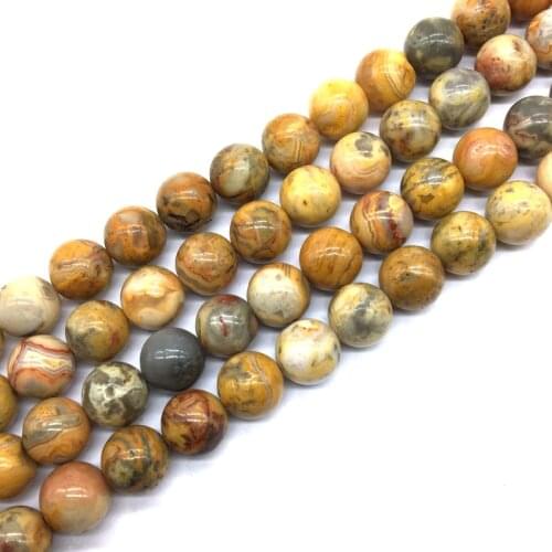 Fashion Natural Stone Beads Crazy lace Agates Round Smooth 15 inch 4 mm 6 mm 8 mm 10 mm DIY Making Jewelry Supplies