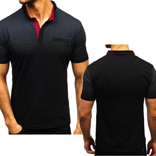 New 2021 Summer Mens T-Shirt Gradient High Quality Cotton Crew neck Mens short sleeve Casual T-Shirt Tops