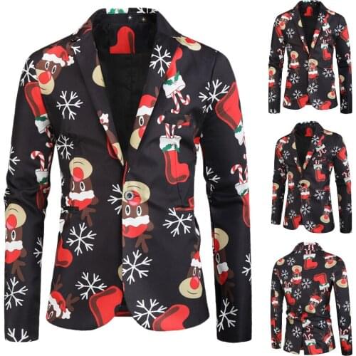 2021 Mens Autumn and Winter New Printed blazer Christmas Leisure blazer