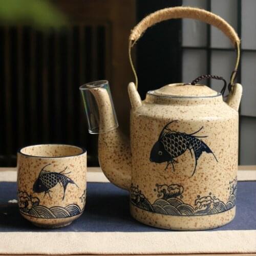 Japanese Style Retro Cold Water Bottle Cold Water Bottle Ceramic Water Bottle Set Household Large Capacity Beam Pot Teapot Set