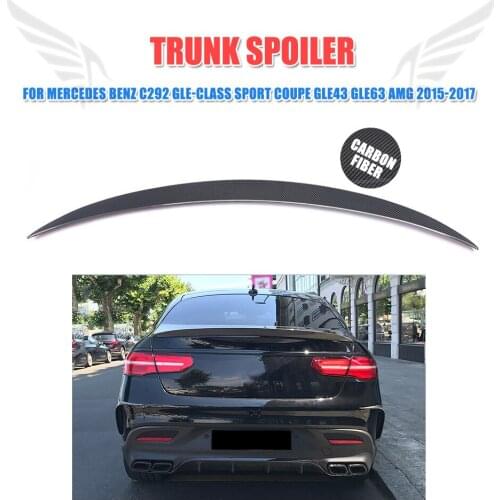 Carbon Fiber Rear Trunk Spoiler Wing Lip Sticker for Mercedes-Benz C292 GLE-Class GLE43 GLE63 AMG GLE300 Sport Only 2015 - 2017