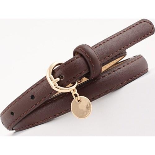 New Solid Color Belt for Women Skinny Pu Leather Waist Belt Simple Thin Female Long Classic Ceinture femme Waistband Strap