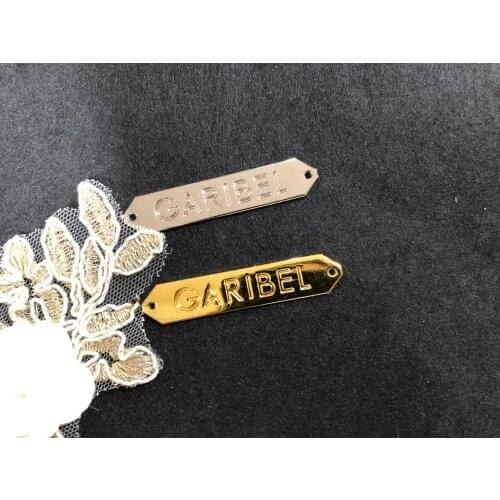 Personalize Clothes/Bag/Shoes/Jeans Accessories Customized Metal Label Zinc Alloy Tag Engraved Patch