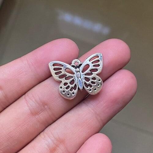 18pcs Cute Delicate Little Butterfly Handmade Girl Pendant Necklace Bracelet Accessories Charms Findings Jewelry Making Supplies