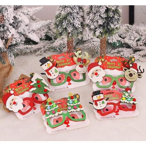 Santa Claus Xmas Tree Elk Glasses Frame Merry Christmas Glasses Photo Prop Christmas decorations new year Navidad kids gift