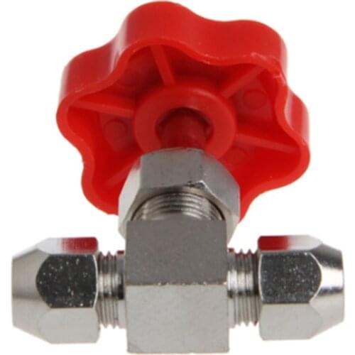 1PC 6mm 8mm 10mm 12mm Hole Dia Orange Plastic Handle Metal High Pressure Durable Tube Needle Type Globe Valve