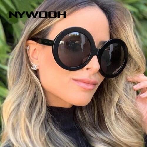 NYWOOH Oversized Round Sunglasses Women Oval Sunglass Ladies Vintage Sun Glasses for Womens Luxury Brand Designer Big Eyewear