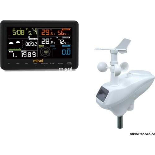 Solar Wireless Weather Station Wireless Transmission Wind Speed Wind Direction Temperature Humidity Rain and Light