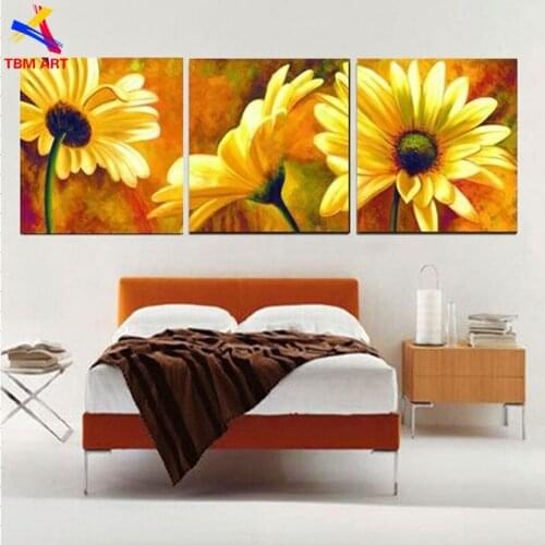 TBM ART Orange and Yellow Color Handpainted Modern Abstract Oil Painting on Canvas Wall Art Gift for Bedroom Decor JYJLV074