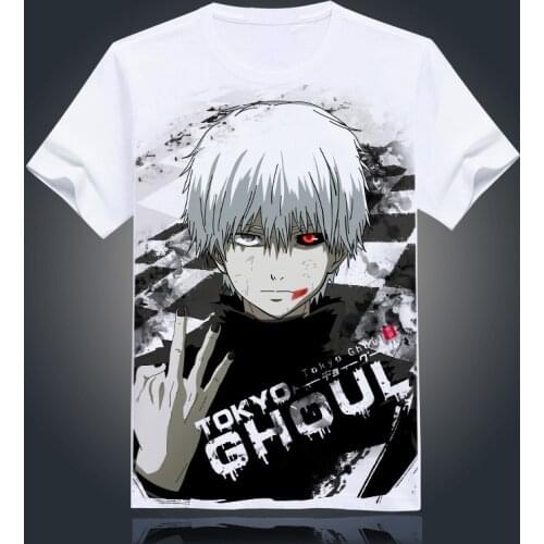 Tokyo Ghoul T-shirt New Japan Anime Ken Kaneki Cosplay Costume Comfortable Breathable Milk Fiber T Shirt For Men Women Tops Tees
