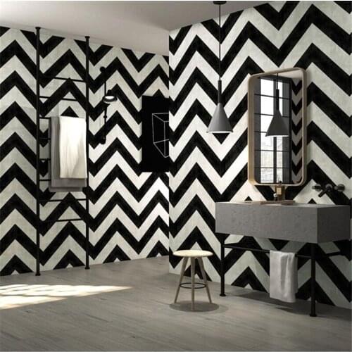 Wellyu Nordic black and white striped wallpaper simple geometric lines clothing store living room industrial wind wallpapers