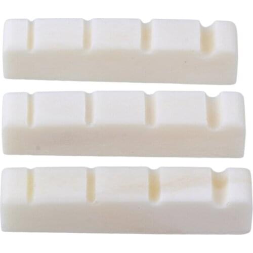 XFDZ Bass Bone Bridge Saddle and Nut For 4 String Bass Guitar Pack of 3