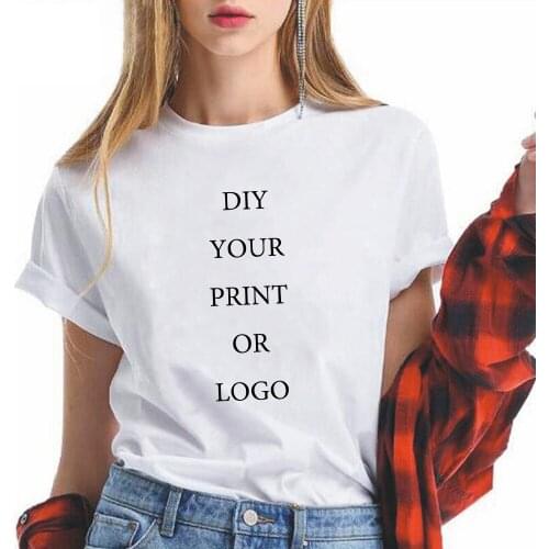 Women T-Shirt Custom logo pattern Printing T Shirt Casual White Tops Short Sleeve Tshirt Your Love Diy All Graphics Clothes Tee