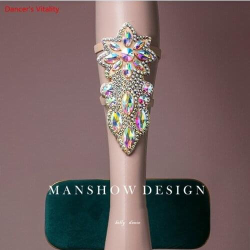 Women Belly Dance Performance Accessories New Full Diamond flashing Foot Ornaments Leg Ring Performance Match Wild Jewelry