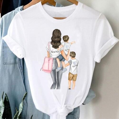 T-shirts Women Printing Cartoon 90s Style Boy Son Sweet Mom Mother Mama Clothes Stylish Tshirt Top Lady Print Sexy Tee T-Shirt