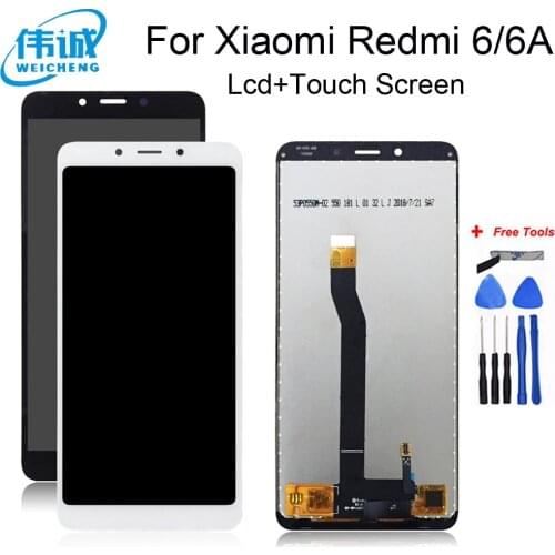 For Xiaomi Redmi 6A LCD Display Touch Screen Digitizer Assembly Replacement With Frame For Xiaomi Redmi 6 6a sensor lcd