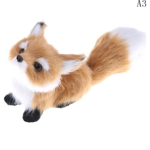 1 Pcs Simulation Brown Fox Toy Furs Squatting Fox Model Home Decoration Animals World With Static Action Figures