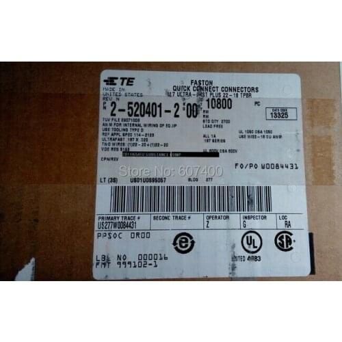 2-520401-2 CONN QC RCPT 18-22AWG 0.187 TYCO terminals TE terminals AMP connectors terminals 100% new and original parts