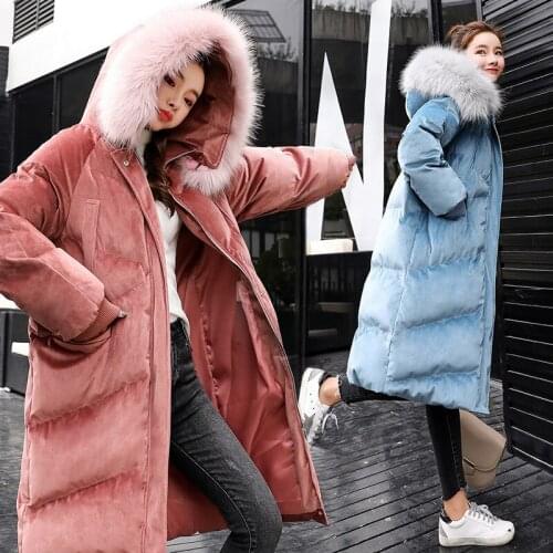 2019 Real Silk Solid No Wide-waisted Full New Heavy Lead Girls Long Fund Cotton-padded Clothes Overknee Jacket Bread Serve Coat