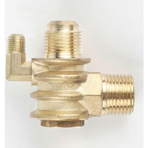 3 Port Check Valve Brass Hose Fitting Male-Threaded Workshop Replacement Air Compressor Tools Connector Joint Adapter