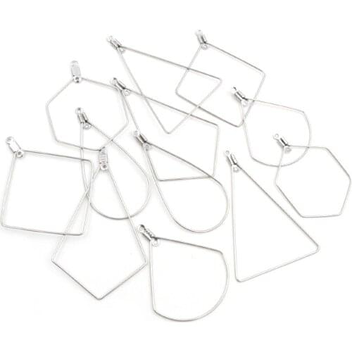 30pcs/lot Geometric Shape Never Fade Stainless Steel DIY Drop Connector Findings Clasps Hooks Jewelry Making Accessories