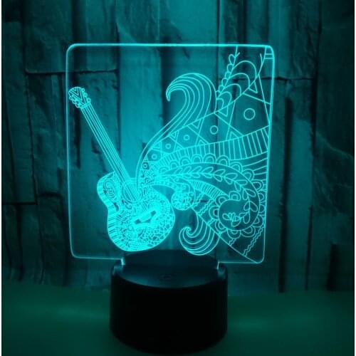 3d Guitar Led Night Table Lamps For Living Room 7 color Touch Visual Creative Gift Atmosphere Table Lamp Bedside Deco Lamps