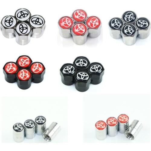4pcs New Metal Wheel Tire Valve Caps For TOYOTA Corolla Yaris Camry Highlander RAV4 CHR car STICKERS