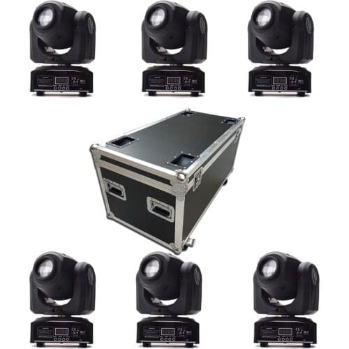 6pcs/lot with flightcase packing DMX512 LED stage gobo mini 30W led moving head lights disco dj lighting led 30W patterns light