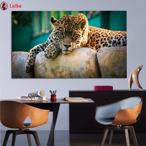 Diamond Painting Modern animal art, leopard Rhinestone 5D DIY Diamond Embroidery,Cross Stitch,diamond Mosaic Sale