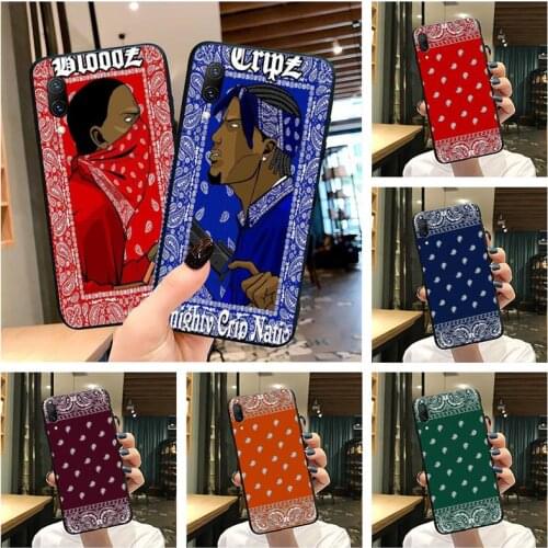 Bloodz Cripz Gang Bandana Pattern Phone Case For Vivo Y91c Y17 Y51 Y67 Y55 Y7s Y81 Y19 Y97 Y93 V17 vivos5