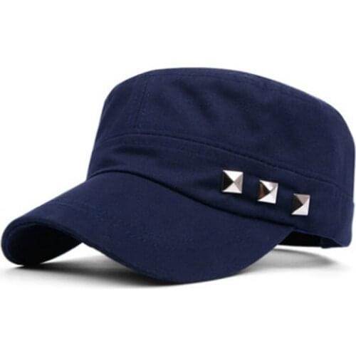 New Baseball Cap Womens And Mens Solid Color Rivet Flat Hat Fashion Spring Summer Outdoor Activities Shade Cotton Caps TG0258