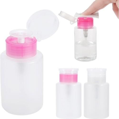 High quality 1 pc 150ml Handy Press Container Nail Polish Remover Alcohol Liquid Press Dispenser Empty Bottle Makeup Accessorie