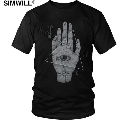Vintage Witch Hand Tees Men Summer Soft Cotton T Shirt O-neck Short Sleeve Devil Eye T-Shirt Fashion Streetwear Summer Tops Gift