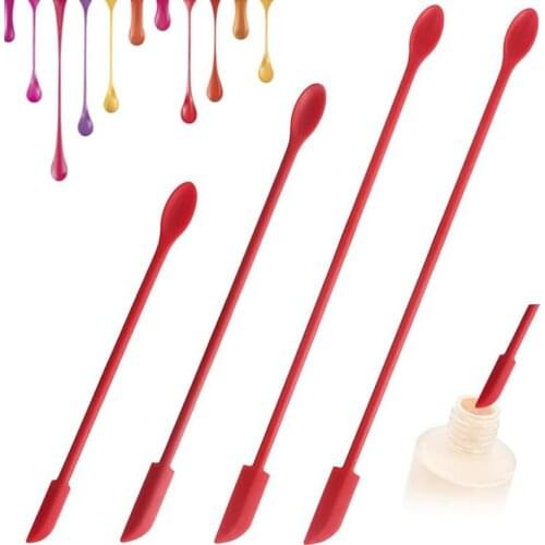 Flexible Mini Spatulas Lengthen Silicone Makeup Scrapers for Mason Jars Cake Cream Honey Kitchen Tools Accessories Supplies