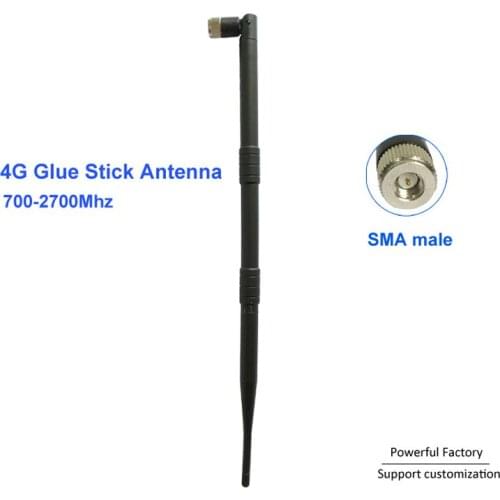SMA male pin connector folding 12DBI GSM 3G LTE 4G omnidirectional rubber antenna 700-2700Mhz 1PCS