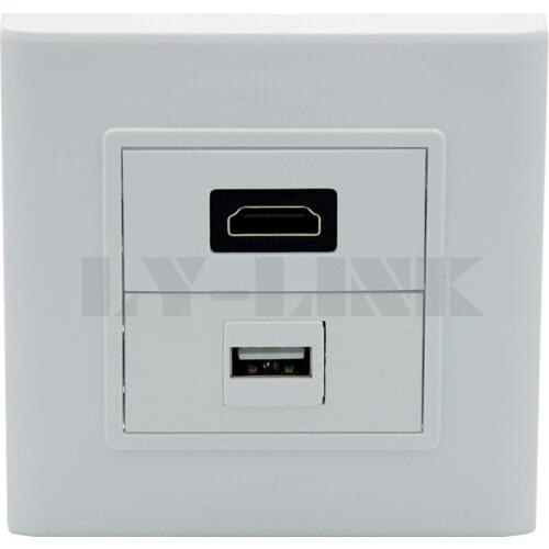 HDMI, USB wall plate with back side female to femlae connector support customization
