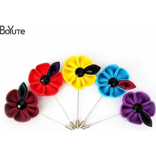 BoYuTe (5 Pieces/Lot) Sun Flower Lapel Pin Brooch Wholesale Fashion Men Suit Brooch Pins